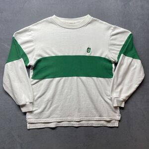 Vintage Made in USA Willow Pointe Sportswear Size Large Crewneck White Green‎